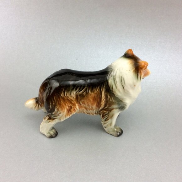 3 Vintage Collie Dog Figurines Made in Japan Glossy Ceramic Standing Laying Down - Picture 4 of 16